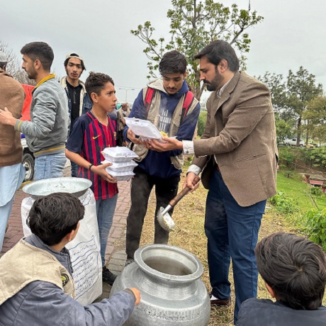 communal meal being served